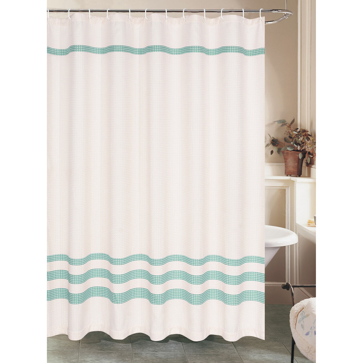 White Waffle Shower Curtain White Waffle Shower Curtain
